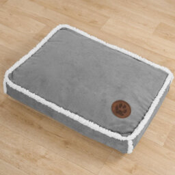 OHS Sherpa Bind Pet Bed Dog Puppy Comfy Mat Cushion Washable Fleece, Grey - Large - thumbnail 3