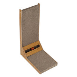 Living And Home Corrugated L Shaped Cat Scratcher Kitten Cardboard Scratching With Toys - thumbnail 3
