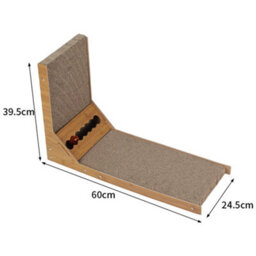 Living And Home Corrugated L Shaped Cat Scratcher Kitten Cardboard Scratching With Toys - thumbnail 5