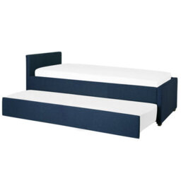 Beliani Trundle Bed Fabric Marmande 80 X 200 Cm (Eu Small Single) Navy Blue - thumbnail 1