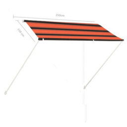 Berkfield Retractable Awning 250X150 Cm Orange And Brown - thumbnail 6