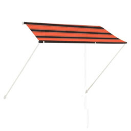 Berkfield Retractable Awning 250X150 Cm Orange And Brown