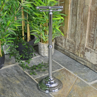 Victorian Free Standing Toilet Roll Holder - Bright Chrome - image 1
