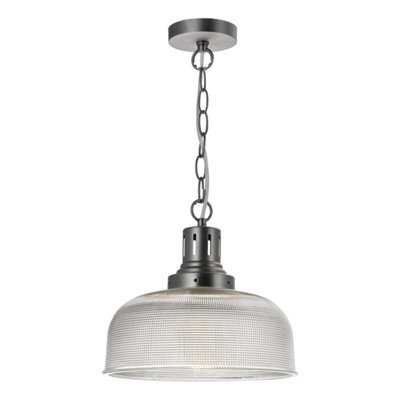 DAR Tack Pendant Industrial Nickel And Textured Glass - image 1