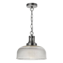DAR Tack Pendant Industrial Nickel And Textured Glass - thumbnail 1