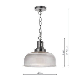 DAR Tack Pendant Industrial Nickel And Textured Glass - thumbnail 4