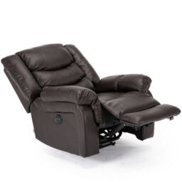 More4Homes Seattle Electric Automatic Recliner Armchair Sofa Home Lounge Bonded Leather Chair (Brown) - thumbnail 4