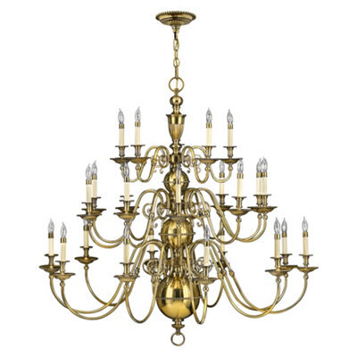 Luminosa Lighting Elstead Cambridge 25 Light Candle Chandelier, Burnished Brass - image 1