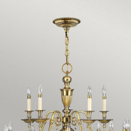 Luminosa Lighting Elstead Cambridge 25 Light Candle Chandelier, Burnished Brass - thumbnail 2