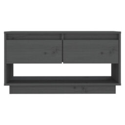 Berkfield Tv Cabinet Grey 74X34X40 Cm Solid Wood Pine - thumbnail 3