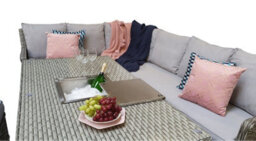 Signature Weave Edwina Wicker Corner Sofa Gas Lift Dining Table Ice Bucket Grey - thumbnail 3
