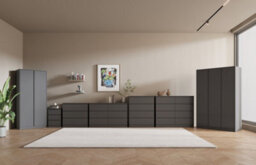 Seconique Nevada 3 Door 2 Drawer Mirrored Wardrobe Black Wood Grain - thumbnail 8