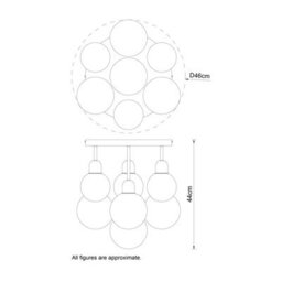 Cosylyte Broome Bathroom 7 Light Modern Opal Glass Ceiling Light - Matt Black - thumbnail 8