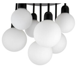 Cosylyte Broome Bathroom 7 Light Modern Opal Glass Ceiling Light - Matt Black - thumbnail 6