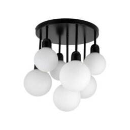 Cosylyte Broome Bathroom 7 Light Modern Opal Glass Ceiling Light - Matt Black - thumbnail 4