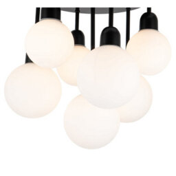 Cosylyte Broome Bathroom 7 Light Modern Opal Glass Ceiling Light - Matt Black - thumbnail 5