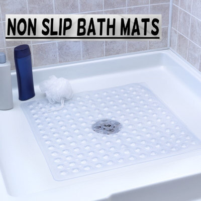 Ameha Bath Mat Non Slip - Crystal Shower Mat With 200 Strong Suction Cups Grip And Drain Holes - Soft Bathroom Mats (53X53Cm) - image 1