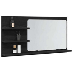 Walplus Bathroom Mirror Cabinet Black Oak 90X11X45 Cm Engineered Wood - thumbnail 4