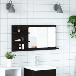 Walplus Bathroom Mirror Cabinet Black Oak 90X11X45 Cm Engineered Wood - thumbnail 3