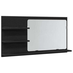 Walplus Bathroom Mirror Cabinet Black Oak 90X11X45 Cm Engineered Wood - thumbnail 2