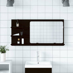 Walplus Bathroom Mirror Cabinet Black Oak 90X11X45 Cm Engineered Wood - thumbnail 1
