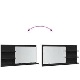 Walplus Bathroom Mirror Cabinet Black Oak 90X11X45 Cm Engineered Wood - thumbnail 8