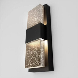 Xample Artika Mazza Bubble Led Wall Light, Matte Black Outdoor/indoor Sconce With Bubbled Glass, 500 Lumens, Weatherproof, 12W - thumbnail 3
