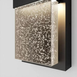 Xample Artika Mazza Bubble Led Wall Light, Matte Black Outdoor/indoor Sconce With Bubbled Glass, 500 Lumens, Weatherproof, 12W - thumbnail 5