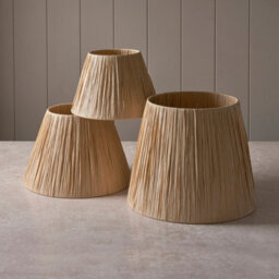 Loops Handcrafted Natural Raffia Tapered Cylinder Lamp Shade - 32Cm Elegant Light Fixture - thumbnail 6