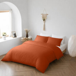 Bedlooms Rust Cotton Duvet Cover Set, Breathable & Anti-Allergic Bedding Pack, Single 135X200Cm - thumbnail 7