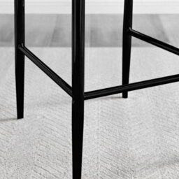 Furniturebox Milan Grey Diamond-Stiched Faux Leather Black Leg Padded Bar Stools (Set Of 2) - thumbnail 4