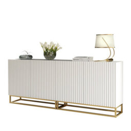 Ripple Duo Sideboard 200Cm White Fluted Design - Creative Furniture - thumbnail 4
