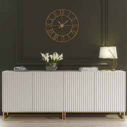 Ripple Duo Sideboard 200Cm White Fluted Design - Creative Furniture - thumbnail 2