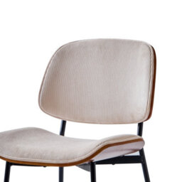 Nordlys Set Of 2 Metal Dining Chairs In Wood And Beige Corduroy Modern Design Style Dining Room - thumbnail 7