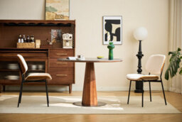 Nordlys Set Of 2 Metal Dining Chairs In Wood And Beige Corduroy Modern Design Style Dining Room - thumbnail 4