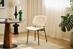 Nordlys Set Of 2 Metal Dining Chairs In Wood And Beige Corduroy Modern Design Style Dining Room - thumbnail 3