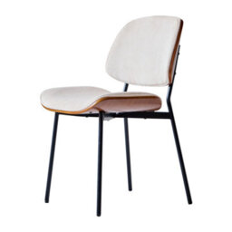 Nordlys Set Of 2 Metal Dining Chairs In Wood And Beige Corduroy Modern Design Style Dining Room - thumbnail 8