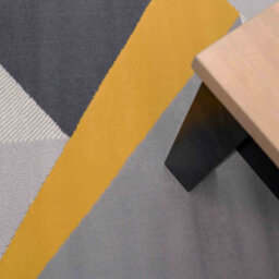 Loomed Yellow Ochre Grey Geometric Living Room Rug 190X280Cm - thumbnail 2