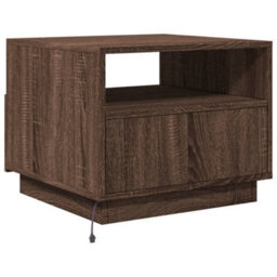 Berkfield Coffee Table With Led Lights Brown Oak 50X49X40 Cm - thumbnail 9