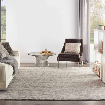 Ocean Ash Wool Handmade Luxurious Geometric Rug Easy To Clean Living Room And Bedroom-168Cm X 226Cm