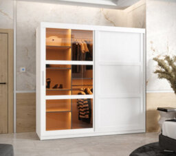 Arte Parma Iii Sliding Door Wardrobe (H2000mm W1800mm D620mm) With Shelves - White Matt
