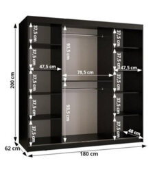 Arte Parma Iii Sliding Door Wardrobe (H2000mm W1800mm D620mm) With Shelves - White Matt - thumbnail 4