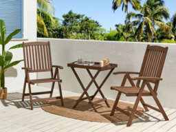 Beliani Bistro Set Folding Amantea Acacia Wood Dark Brown - thumbnail 2