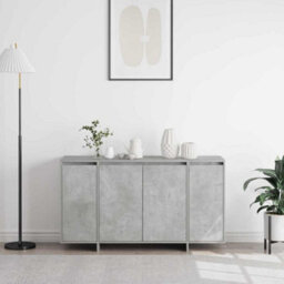 Vidaxl Sideboard Concrete Grey 135 X 41 X 75 Cm Engineered Wood - thumbnail 4