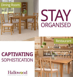 Hallowood Furniture Camberley Oak Butterfly Extending Dining Table With 4 Cross Back Chairs In Beige Fabric Seats - thumbnail 6