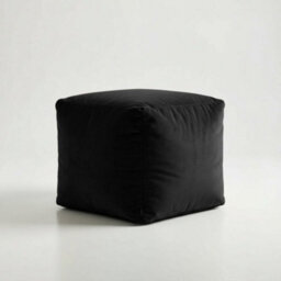 Kosi Atelier Kosiatelier Bean Bag Velvet Footstool Ottomona Cube Pouf Chair Pouffe, Polystyrene Beads Filled - Black, 35Cm X 35Cm X 35Cm - thumbnail 4
