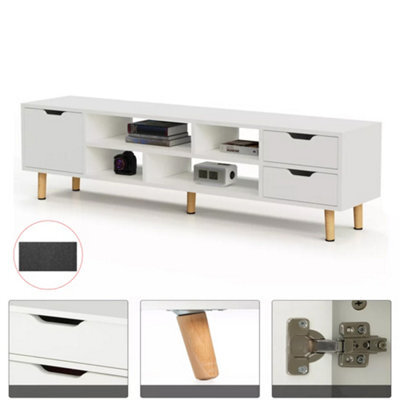 High Gloss Tv Stand Cabinet Entertainment Center With 1 Door & 4 Shelve 2 Dxoulh - image 1