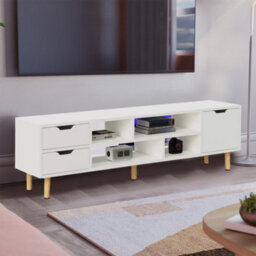 High Gloss Tv Stand Cabinet Entertainment Center With 1 Door & 4 Shelve 2 Dxoulh - thumbnail 8