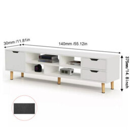 High Gloss Tv Stand Cabinet Entertainment Center With 1 Door & 4 Shelve 2 Dxoulh - thumbnail 2