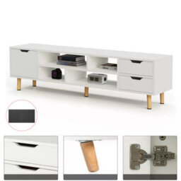 High Gloss Tv Stand Cabinet Entertainment Center With 1 Door & 4 Shelve 2 Dxoulh - thumbnail 1